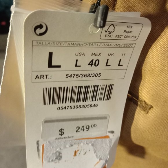 Zara Man Classic Sport Men's Faux Fur Double Breasted Overcoat Size 40 Brown NEW - Picture 8 of 8